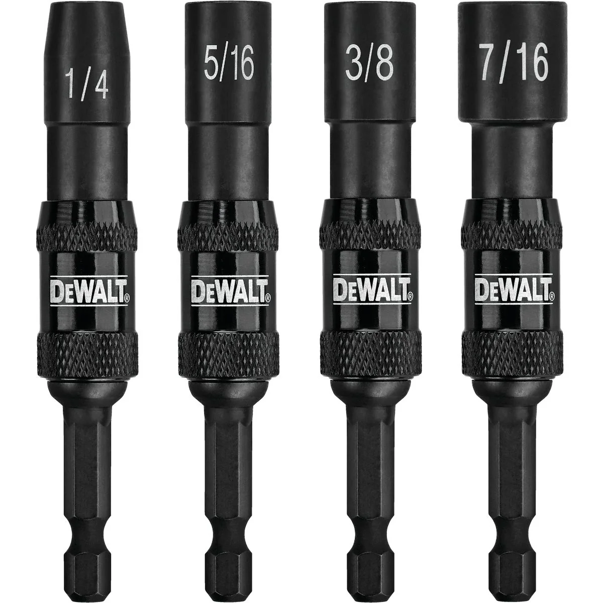 Dependable DeWalt Impact Ready 4-Piece Pivoting Magnetic Nutdriver Set Casual