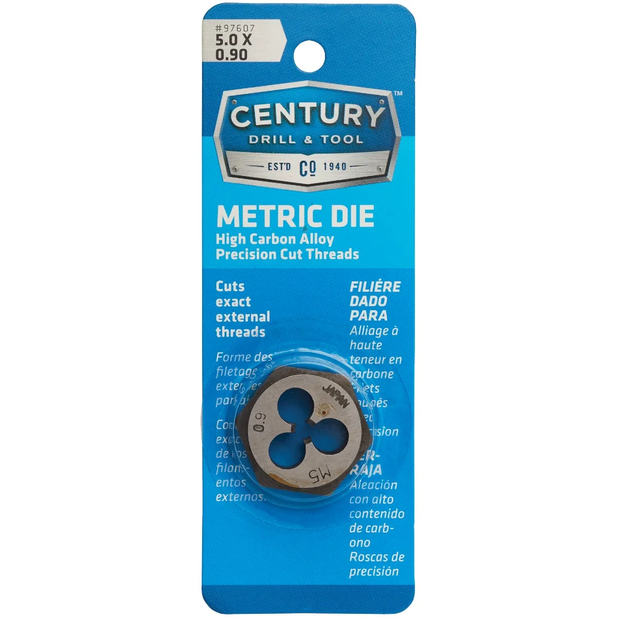Soft Century Drill Tool 5.0×0.90 NPT 1 Across Flats Hexagon Pipe Die Selected