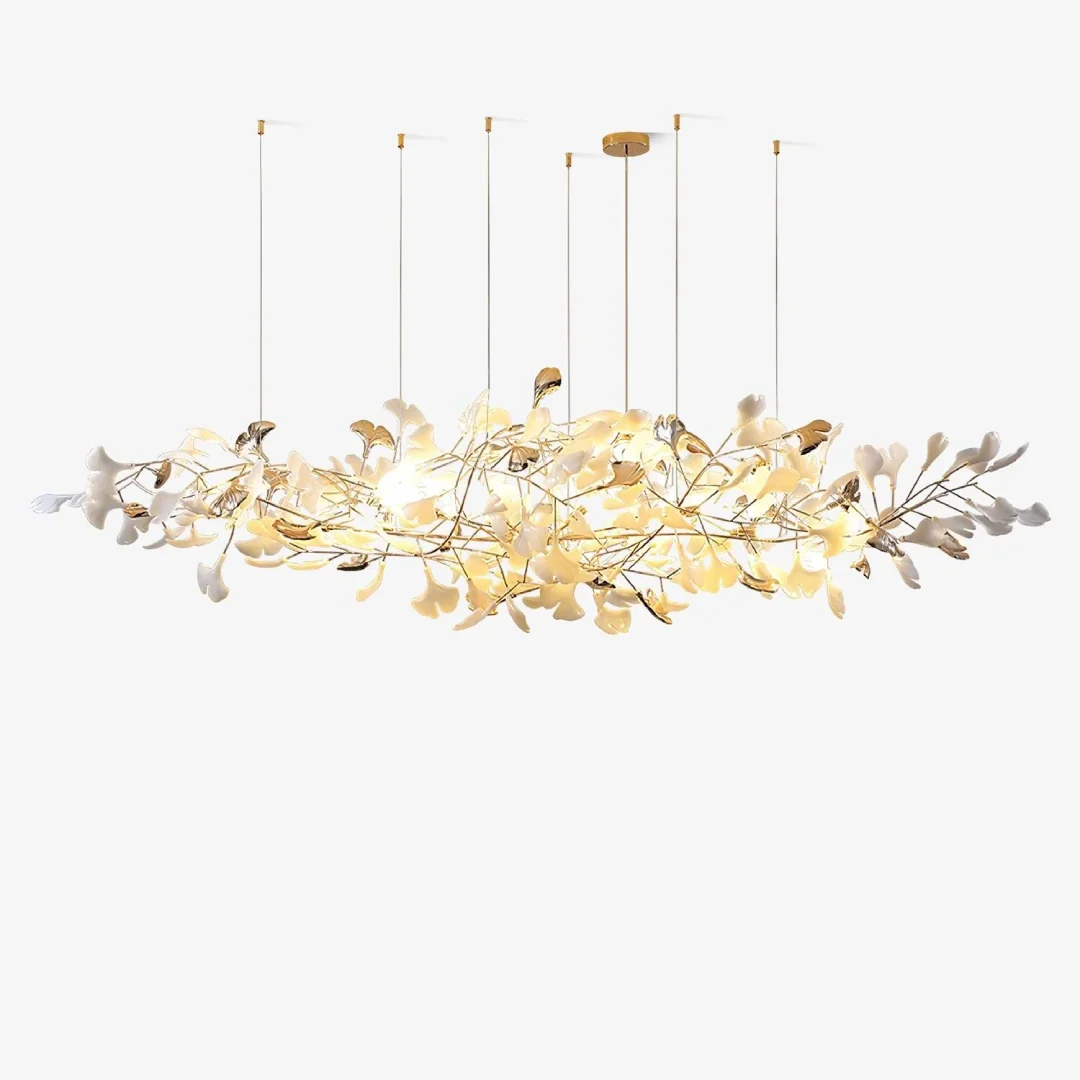 Minimalist Ginkgo Wolk Kroonluchter Green