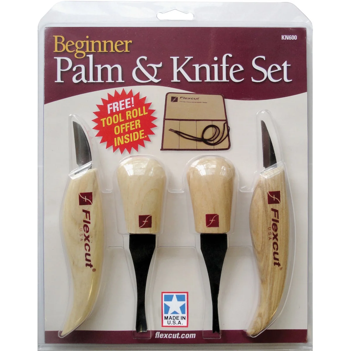 Contemporary Flex Cut 4-Piece Beginner Palm Knife Carving Tool Set High-Quality