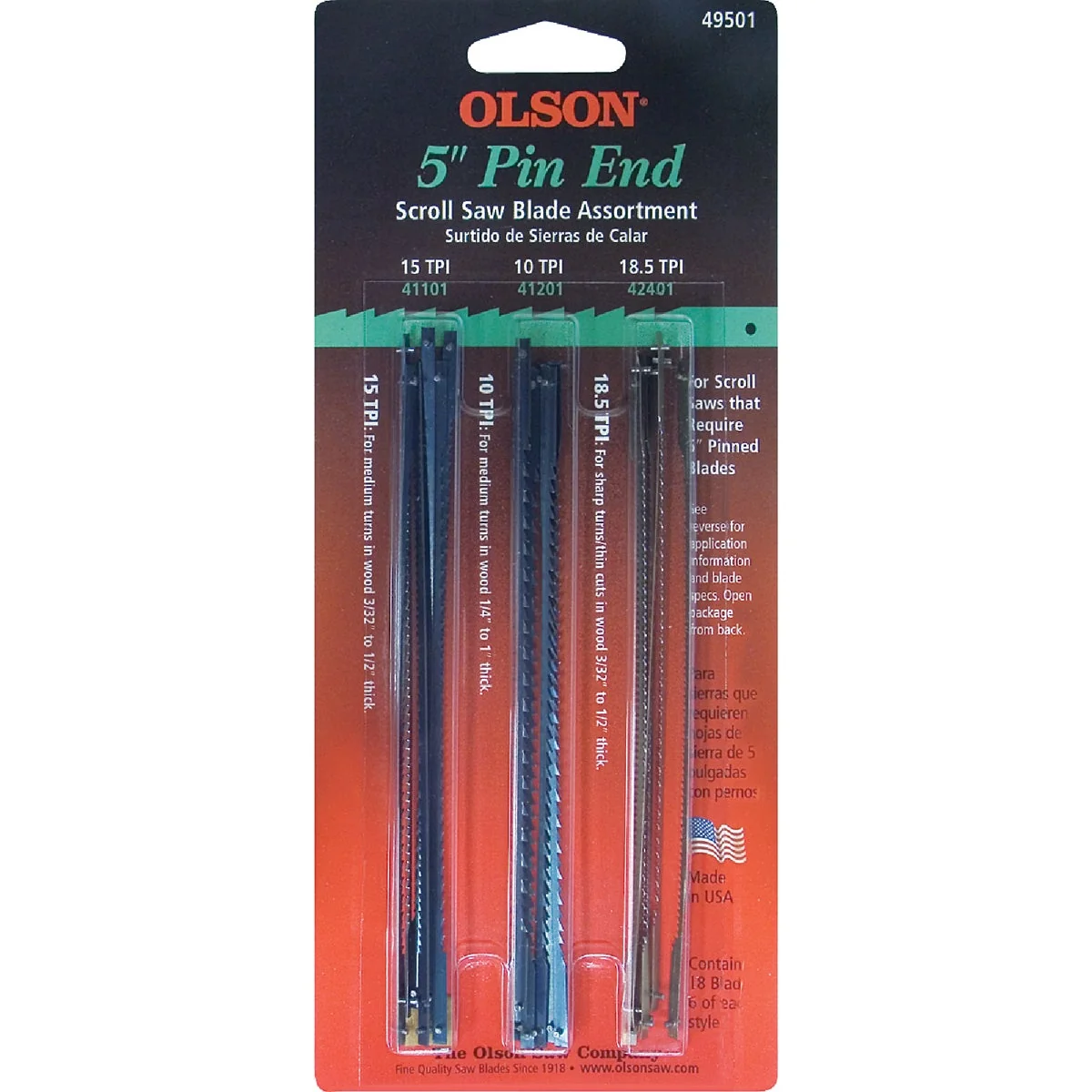 Professional Olson Pin End Scroll Saw Blade Assortment 18 Piece Outstanding