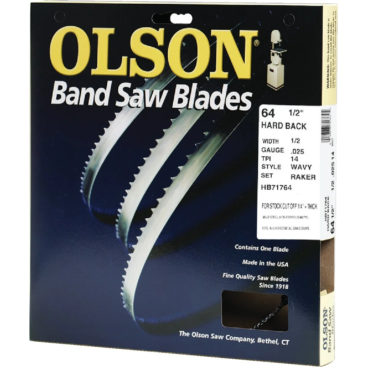 Safe Olson 64-1 2 In. x 1 2 In. 14 TPI Wavy Hard Back Metal Cutting Band Saw Blade Sustainable