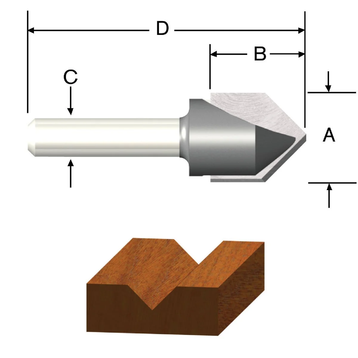 Responsible Vermont American Carbide Tip 60 Degree V-Groove Bit High-End