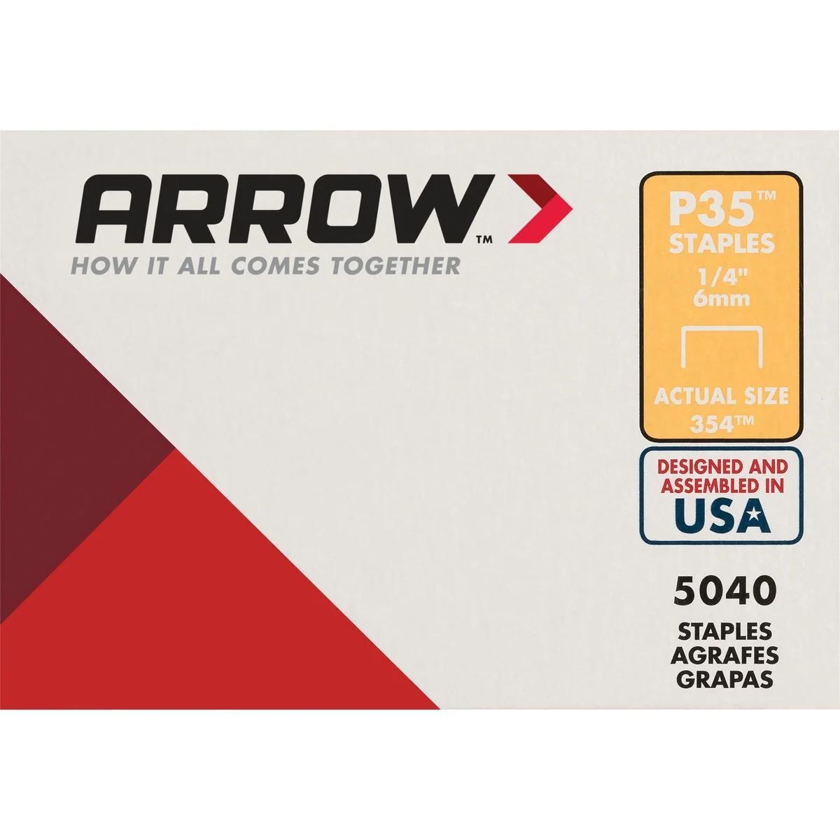 Long-Lasting Arrow P35 Plier Type Staple 1 4 In. 5040-Pack Detailed