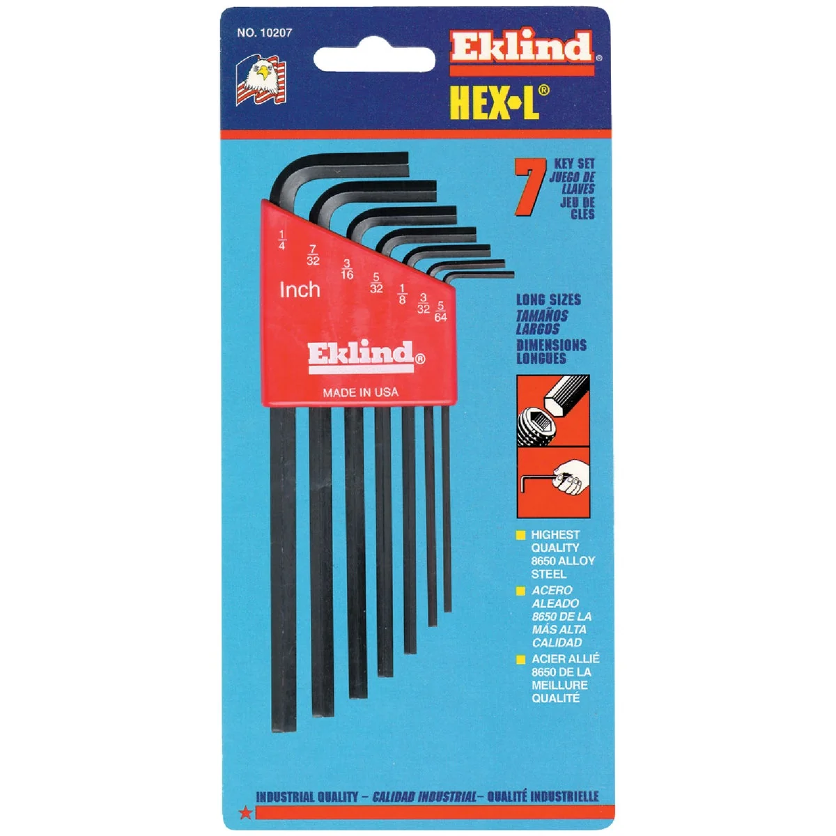 Organic Eklind Long Arm Hex Key Set 7-Piece Exceptional