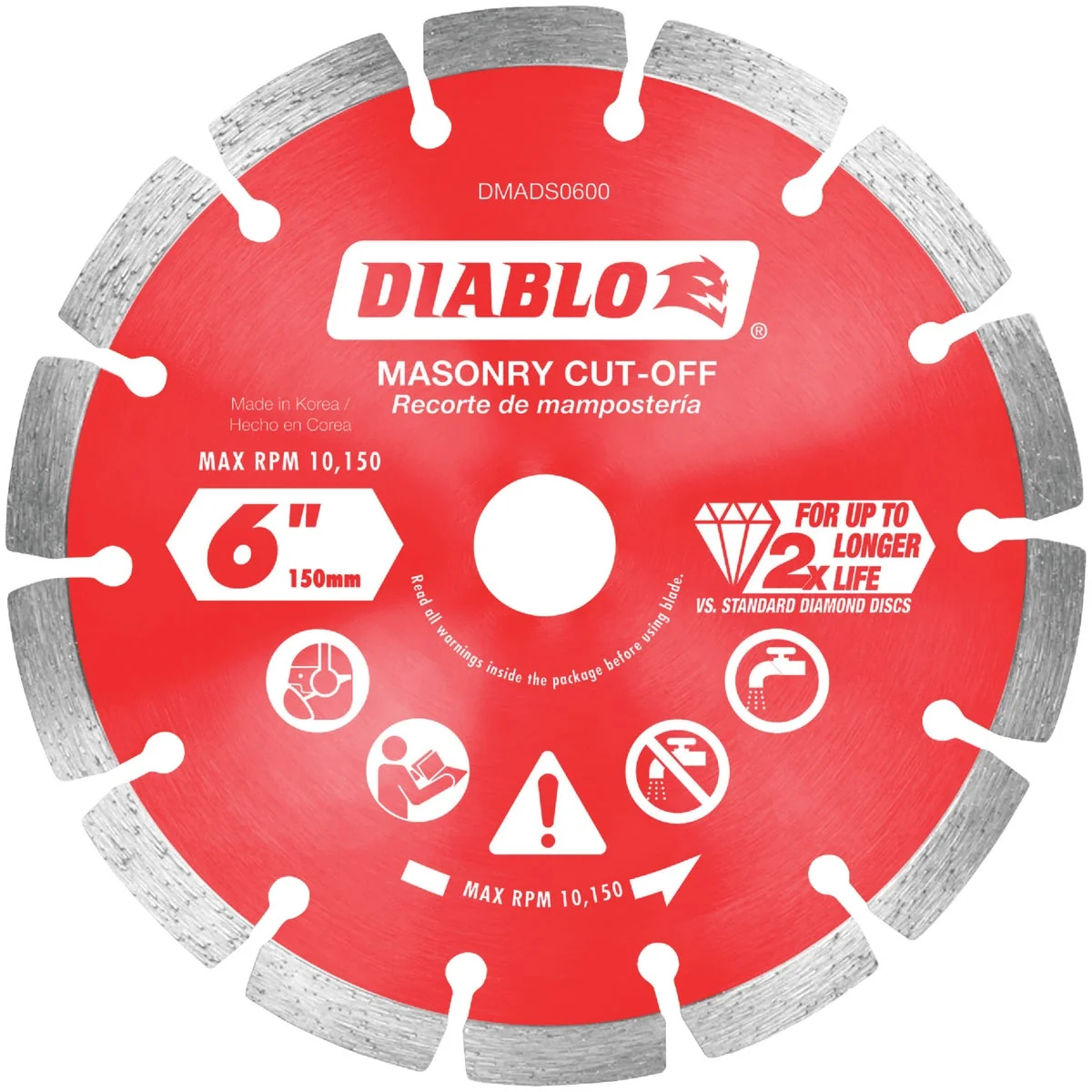 Original Diablo 6 In. Segmented Rim Dry Wet Cut Diamond Blade Certified