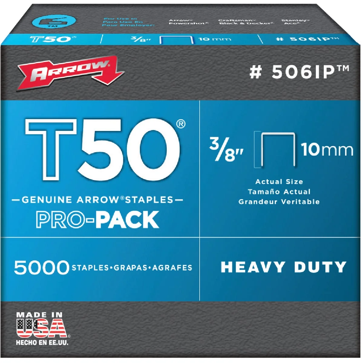Dependable Arrow T50 Pro-Pack Heavy-Duty Staple 3 8 In. 5000-Pack Sustainable