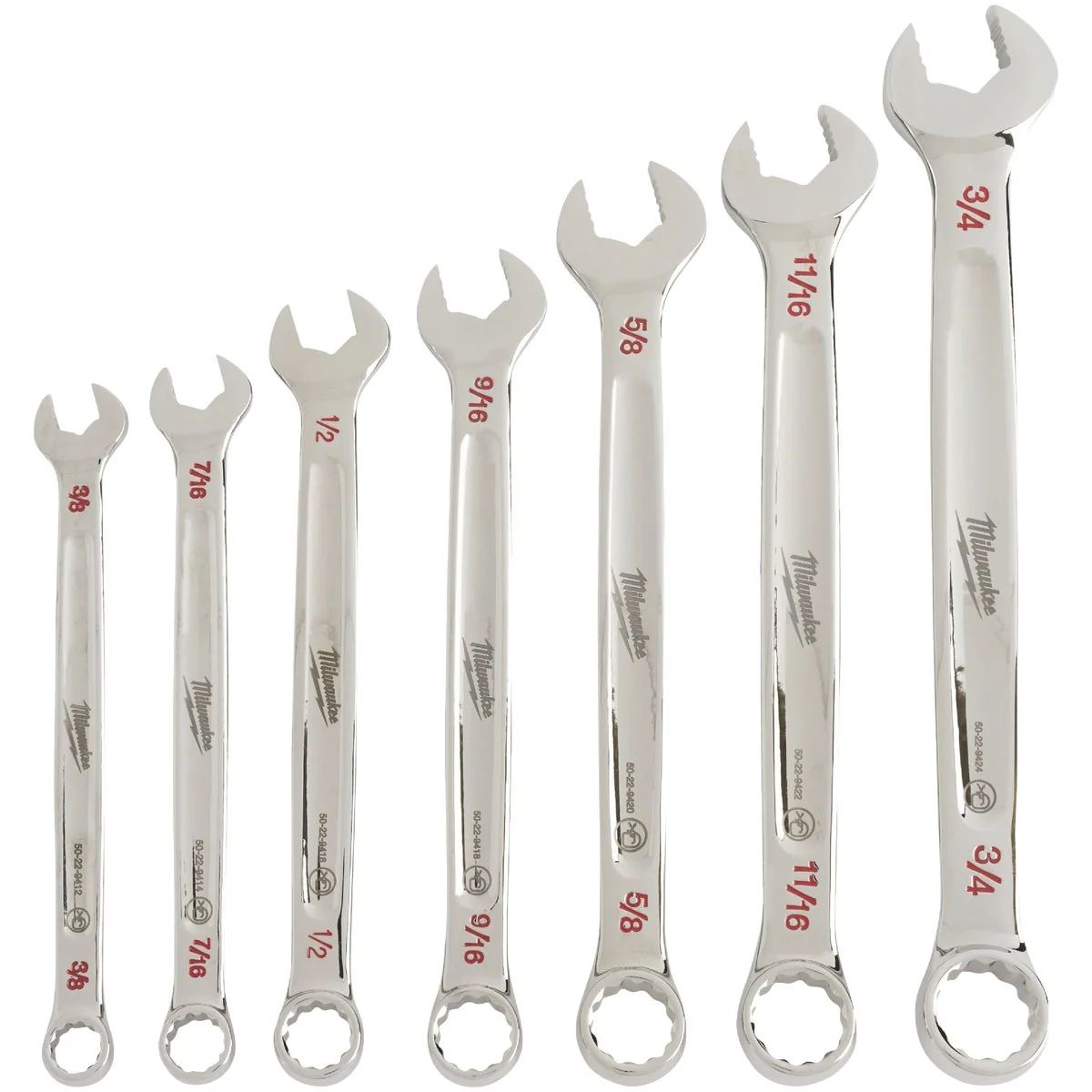 Excellent Milwaukee Standard 12-Point Combination Wrench Set 7-Piece Consistent