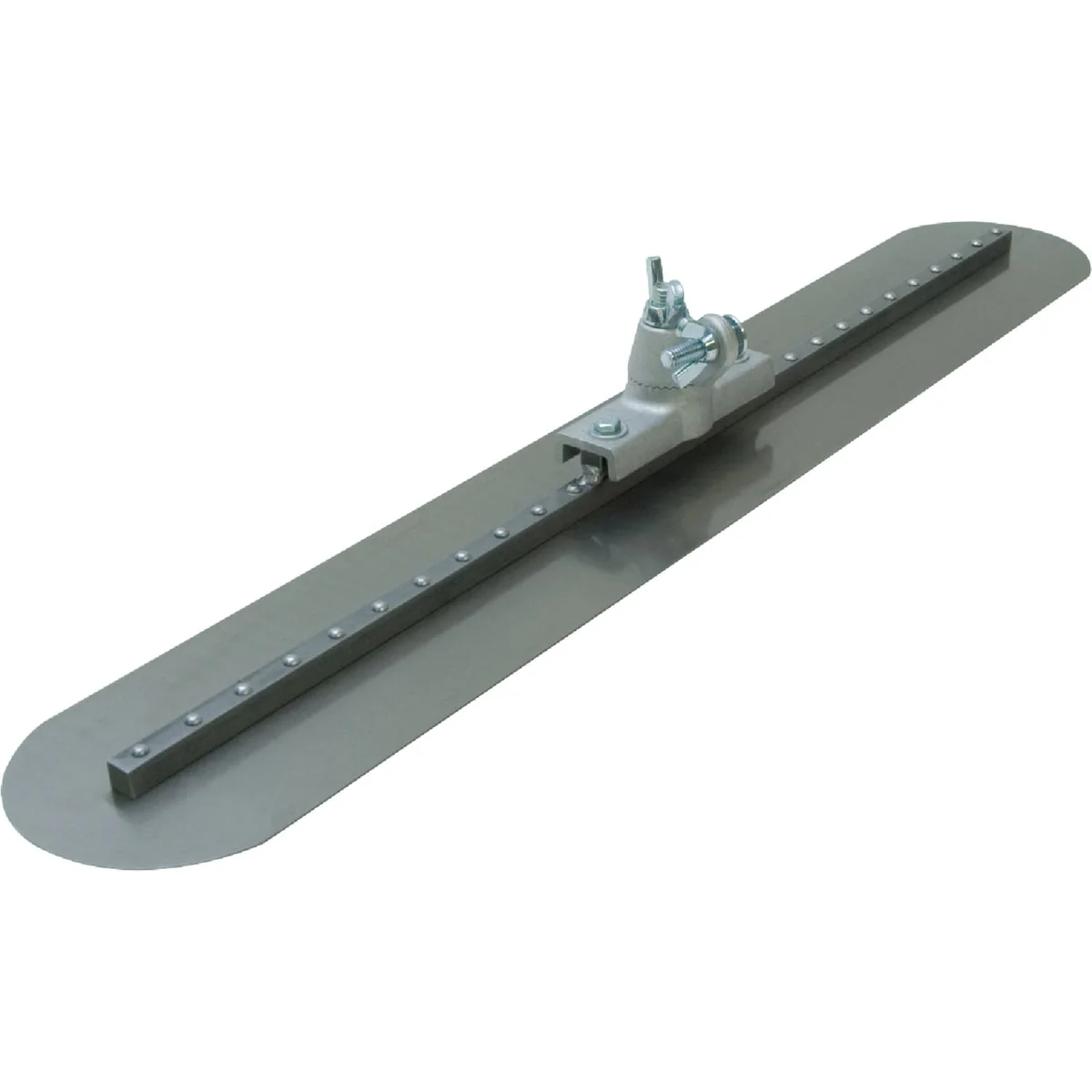 Minimalist QLT 5 In. x 36 In. Round End Fresno Finishing Trowel with Bull Float Bracket Handle Superior