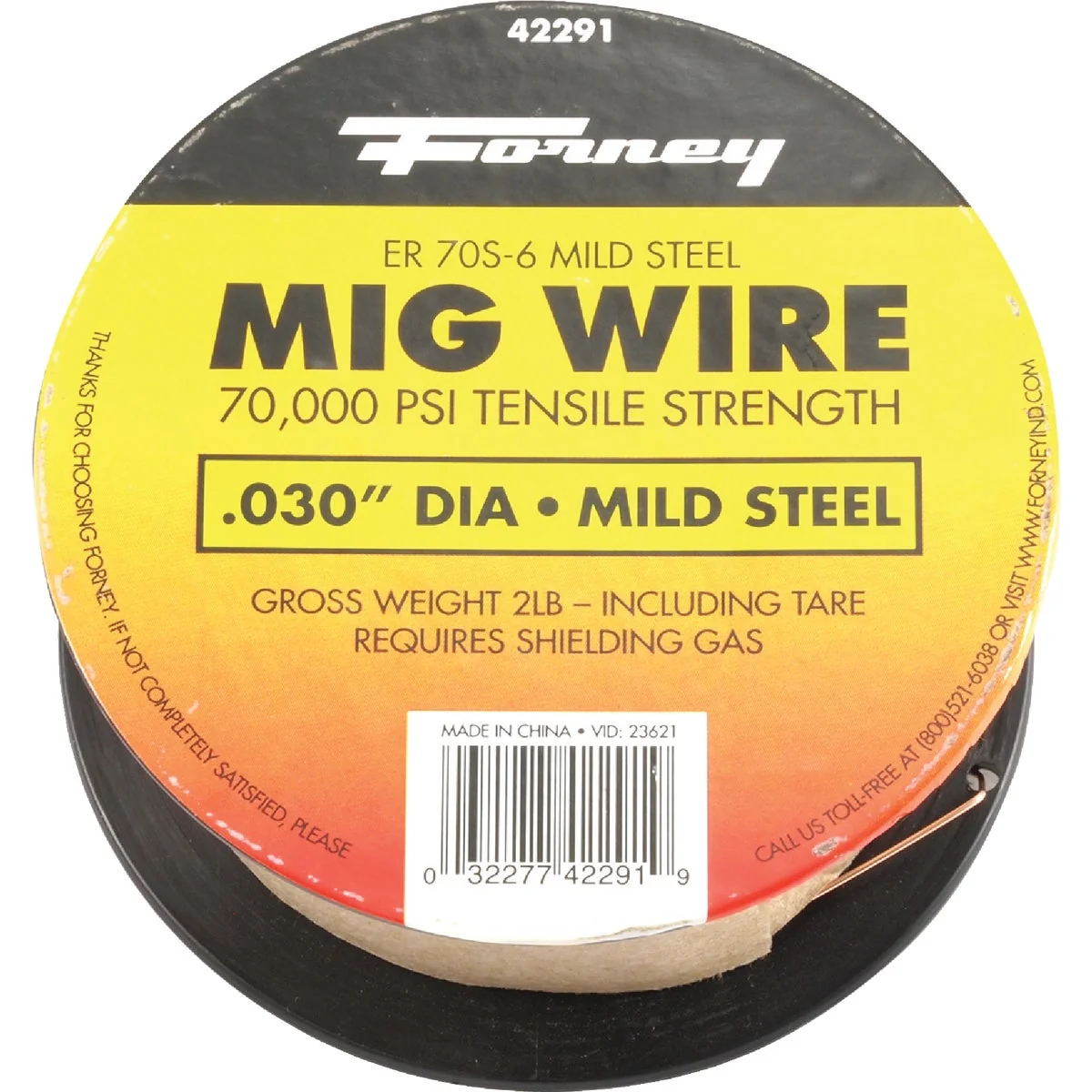 Responsible Forney ER70S-6 Mild Steel Mig Wire 0.030 In. 2 Lb. Certified