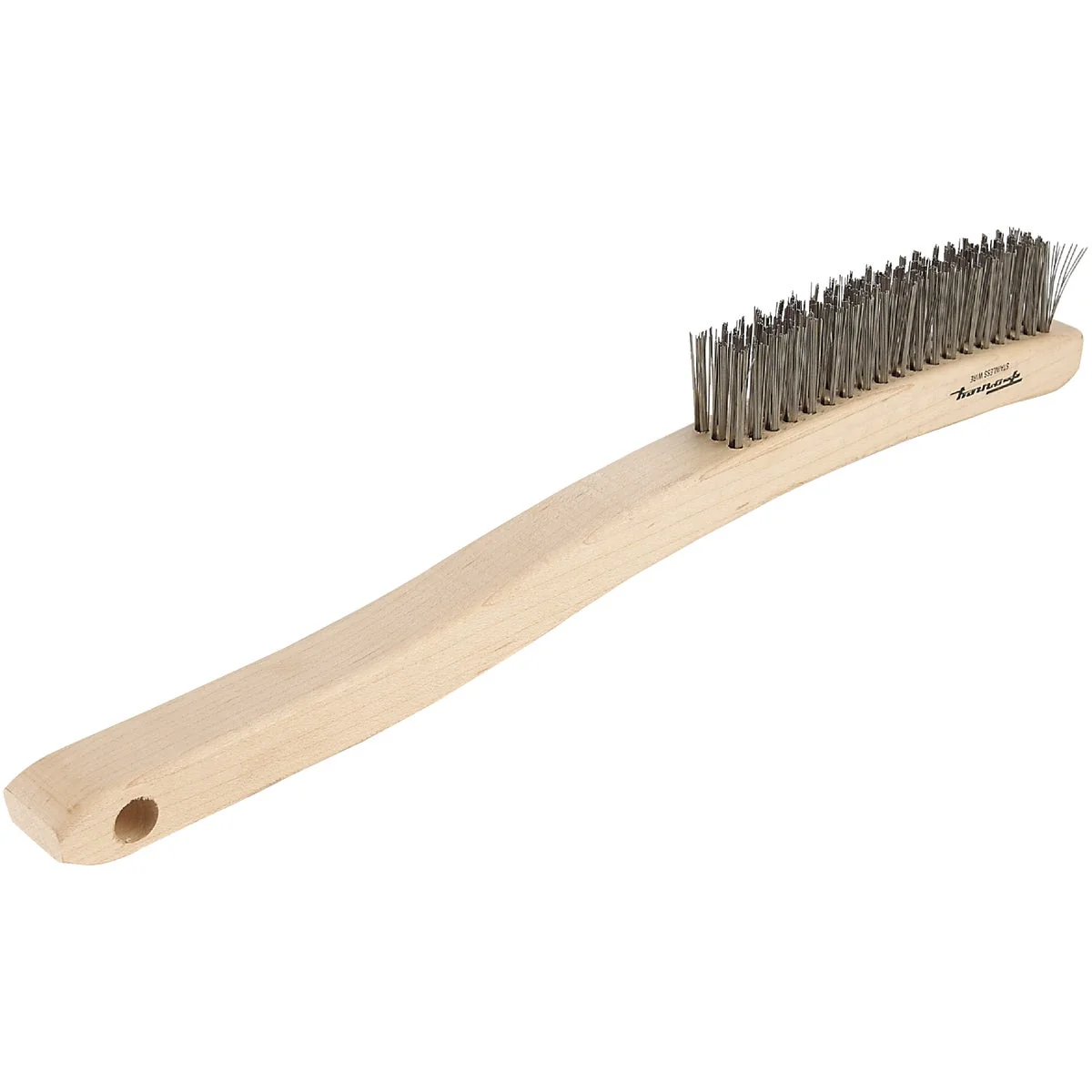 Premium Material Forney 13-3 4 In. Curved Wood Handle Wire Brush with Stainless Steel Bristles Exclusive