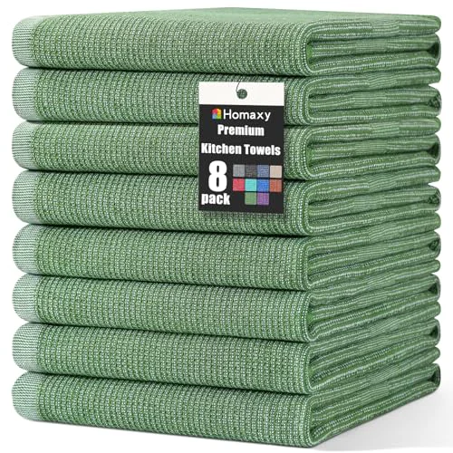 High-Quality 380 GSM Cotton Premium Kitchen Towels 8 Pack 8 Count Easy-to-Use