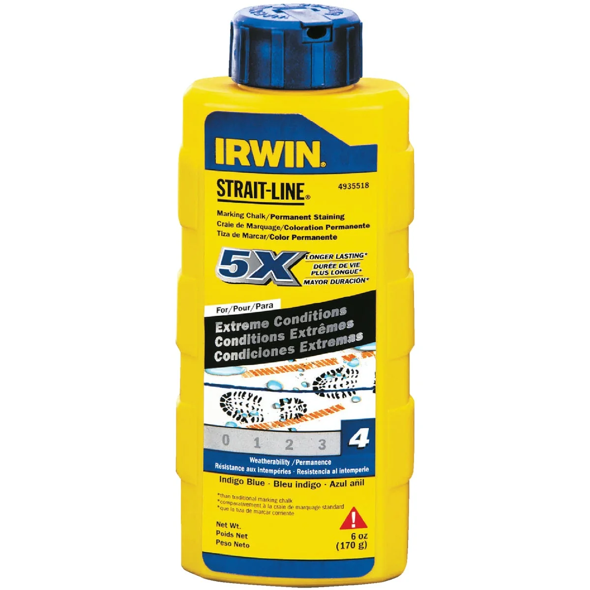 Innovative Irwin STRAIT-LINE 6 Oz. Blue Permanent Staining 5X Chalk Line Chalk Proven