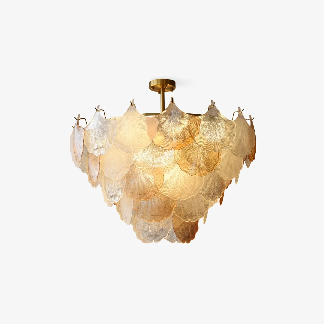 Soft Ginkgo blad glazen kroonluchter Smooth
