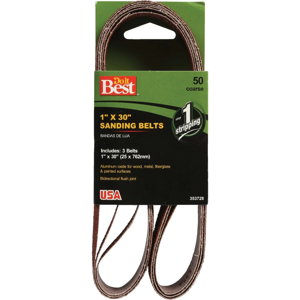 Selected Do it 1 In. x 30 In. 50 Grit Power Sanding Sanding Belt 3-Pack Elite