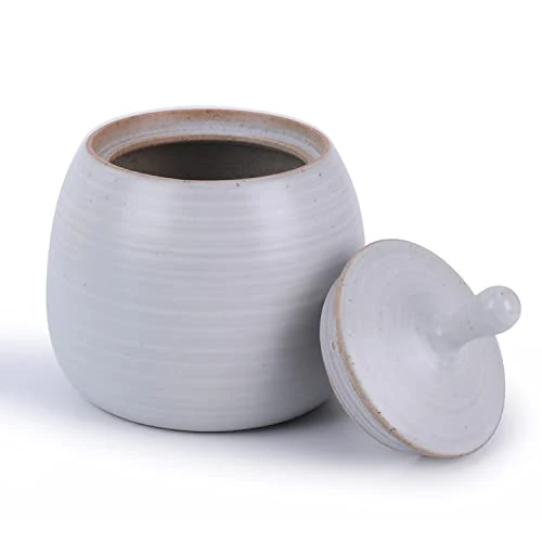 Safe Kitchen Canisters Retro Ceramic Jar with Airtight Lid White Refined