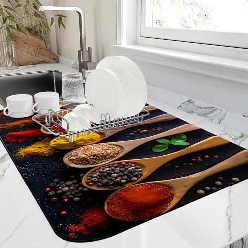 High-Performance Dish Drying Mat for Kitchen Counter Absorbent Dish Coffee Mat 16 X24 Next-Generation
