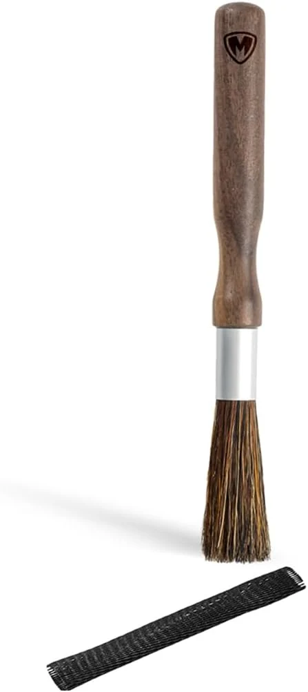 Original Magnet Professional Coffee Grinder Cleaning Brush Coffee Brush Handling Accessory Tool Walnut Brush Handle Natural Bristle with Magnetic snap for Camping Home Kitchen Barista Excellent