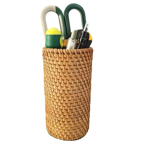 Superior Handmade High Wall Rattan Pen Cup Casual