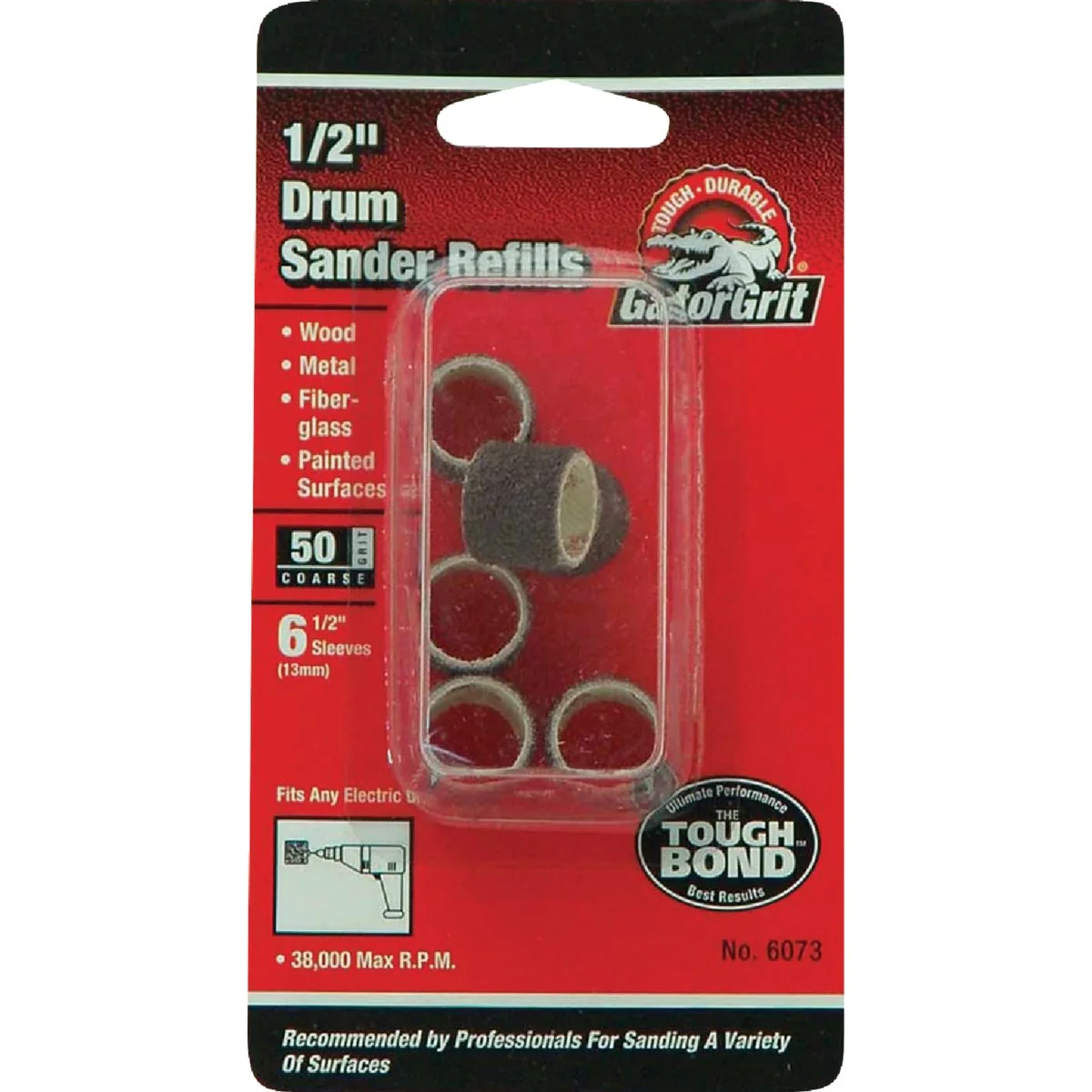 Certified Gator 1 2 In. x 1 2 In. 50 Grit Drum Sander Refills 6-Pack User-Friendly