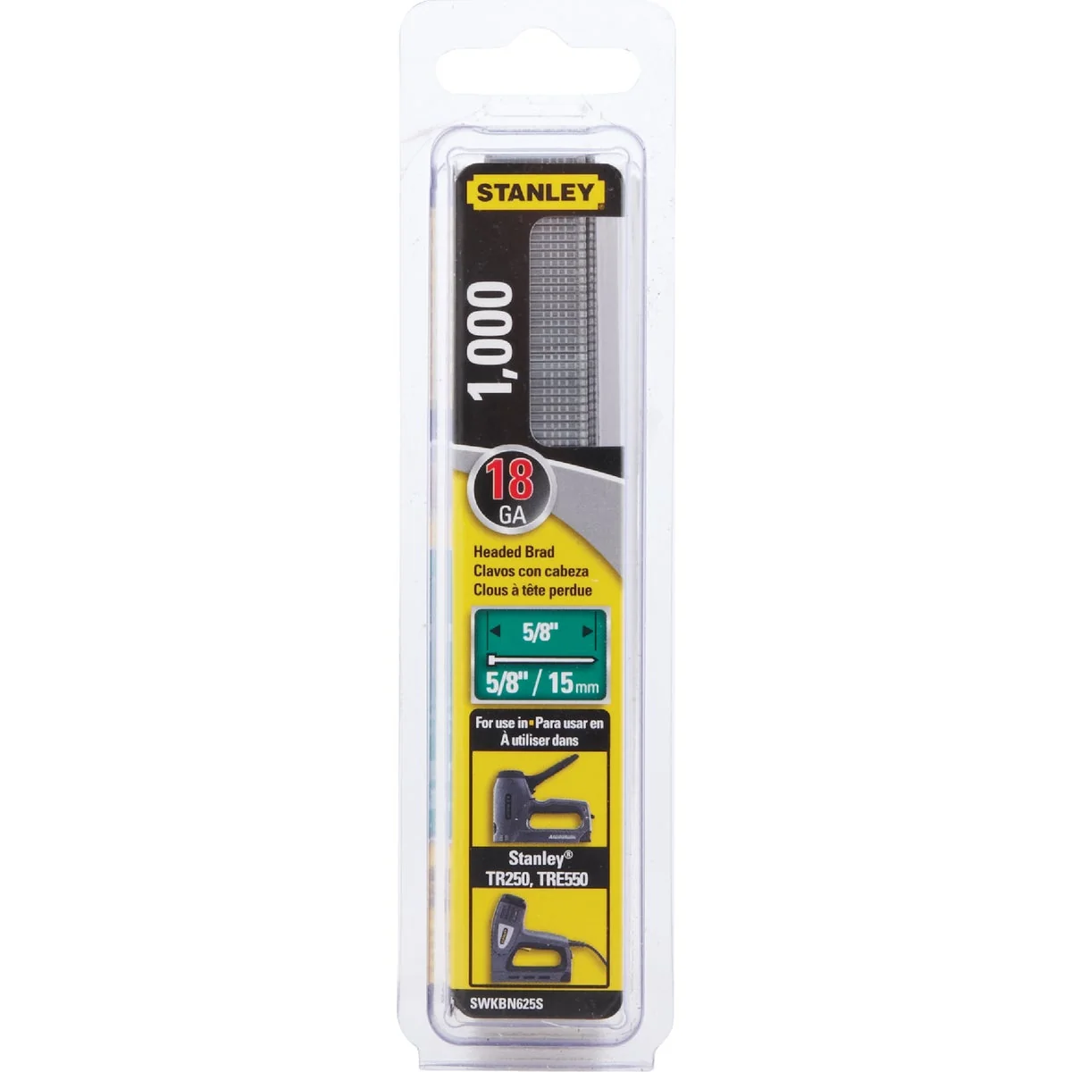 Durable Stanley 18-Gauge Steel Brad Nail 5 8 In. 1000-Pack Certified