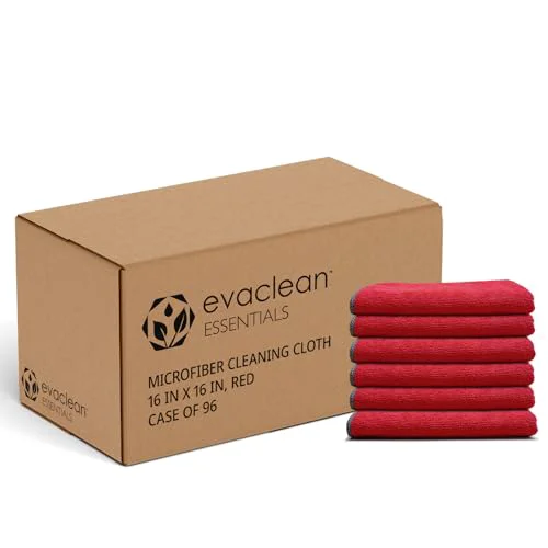 Genuine Essentials Premium Microfiber Cleaning Cloth 16 x16 96 Count Lightweight