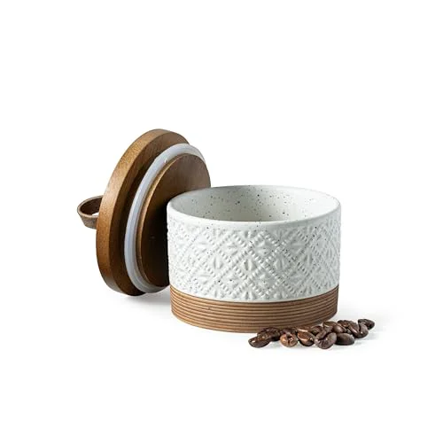 Organic Small Ceramic Jar with Lid Fine Crafted