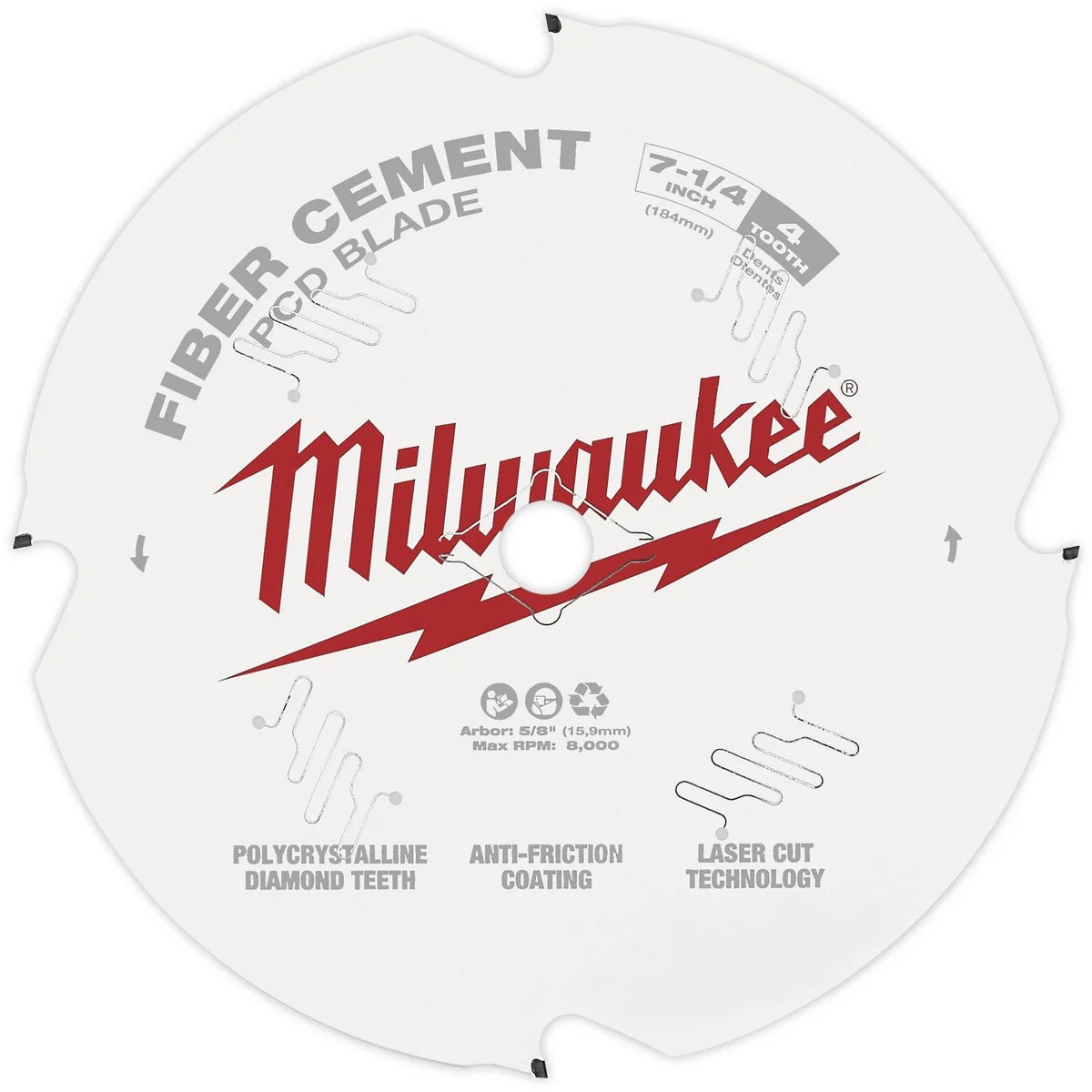 Reliable Milwaukee 7-1 4 In. 4-Tooth Fiber Cement PCD Circular Saw Blade Optimized