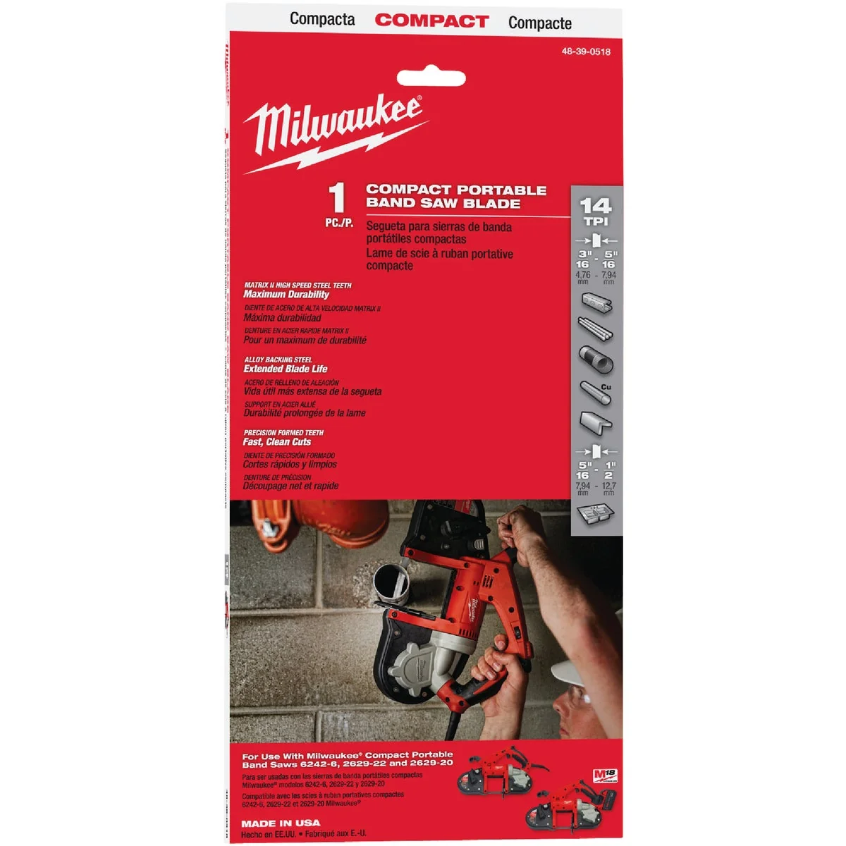 Eco-Friendly Milwaukee 35-3 8 In. x 1 2 In. 14 TPI Compact Band Saw Blade Modern