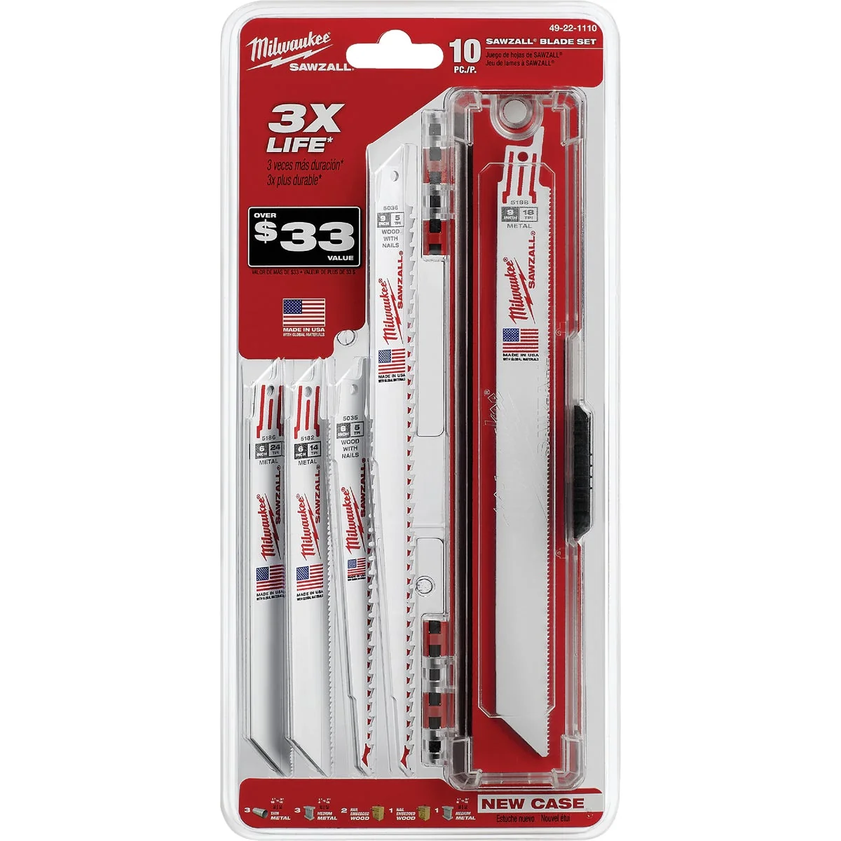 Premium Material Milwaukee Sawzall 10-Piece Reciprocating Saw Blade Set Expertly Made