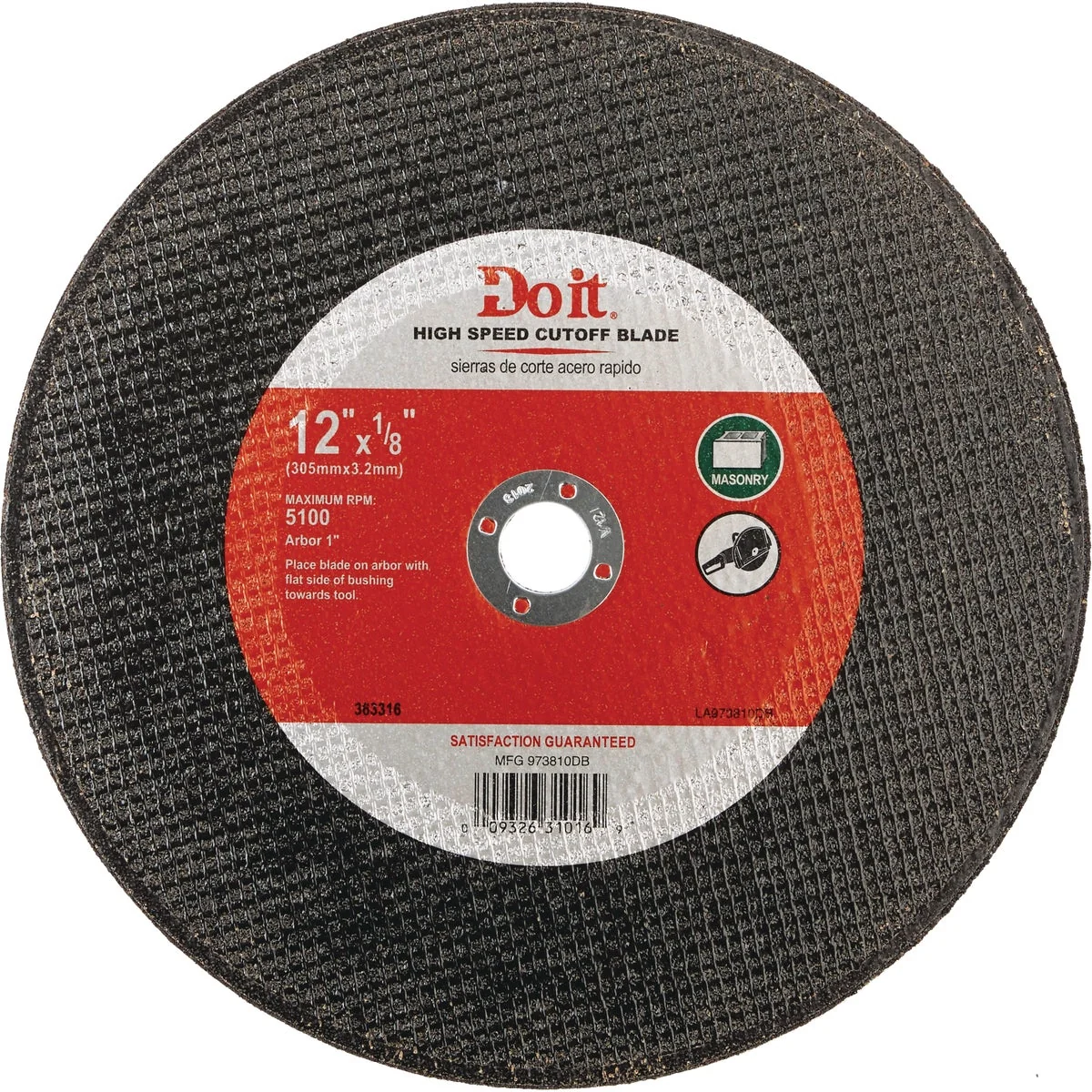User-Friendly Do it Type 1 12 In. x 1 8 In. x 1 In. Masonry Cut-Off Wheel Stylish