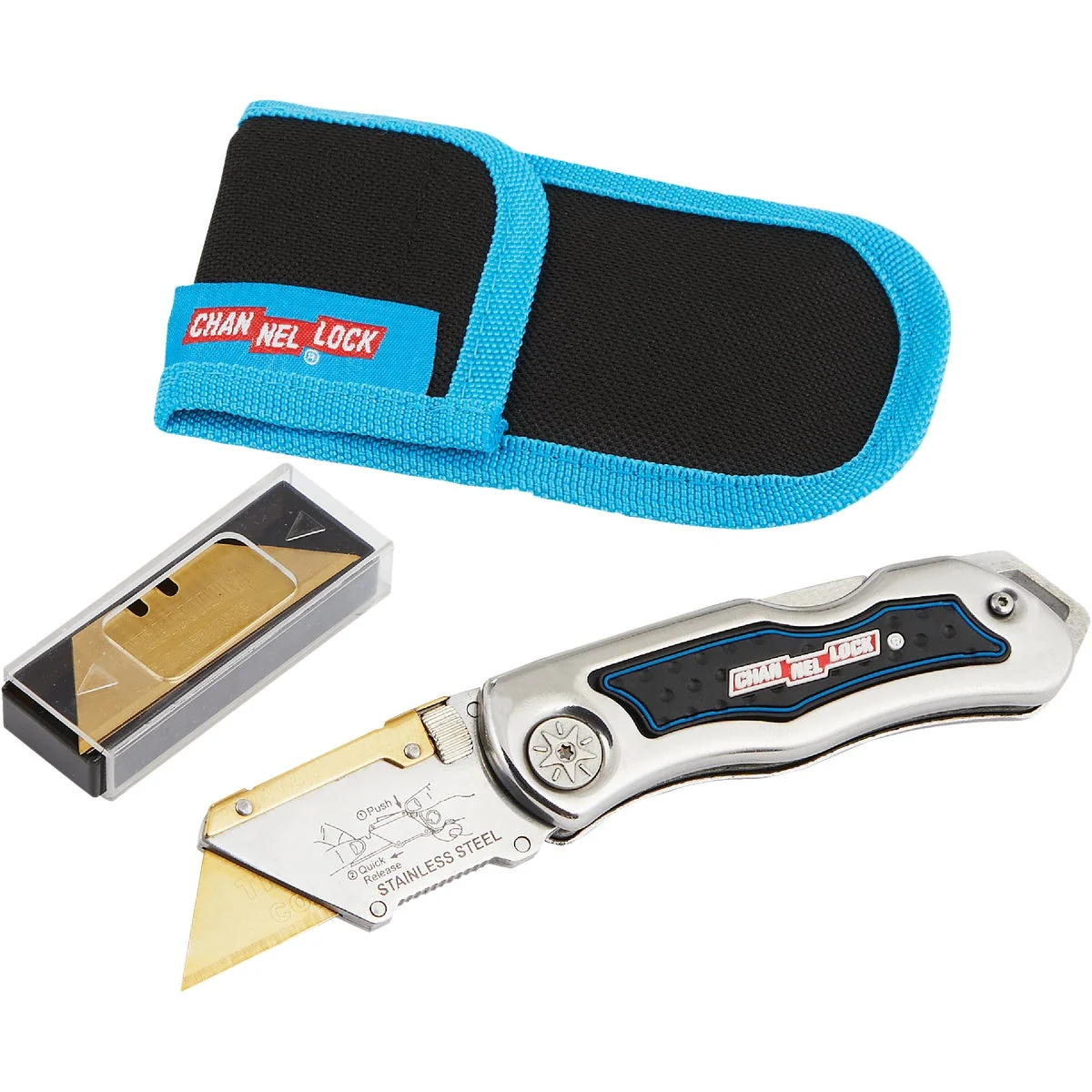 Secure Channellock Lockback Fixed Folding Utility Knife Healthy