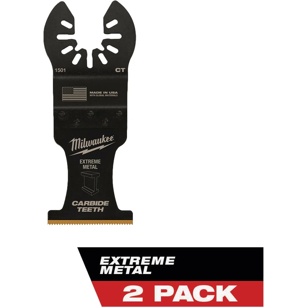 Excellent Milwaukee OPEN-LOK 1-3 8 In. Titanium Enhanced Carbide Teeth Metal Oscillating Blade 2-Pack Premium