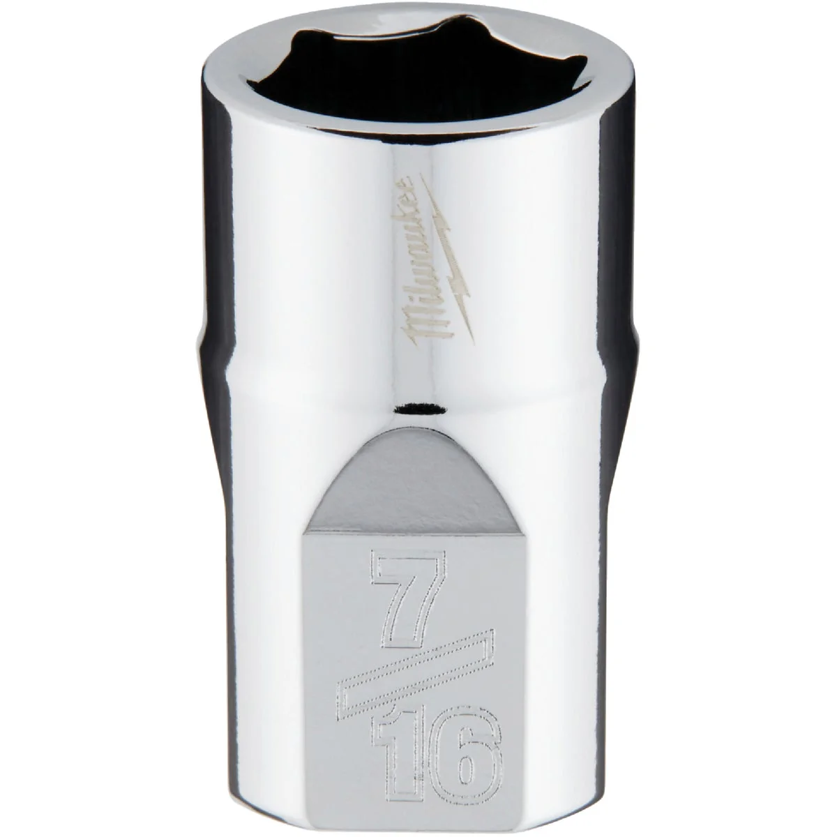 Original Design Milwaukee 3 8 In. Drive 7 16 In. 6-Point Shallow Standard Socket with FOUR FLAT Sides Green