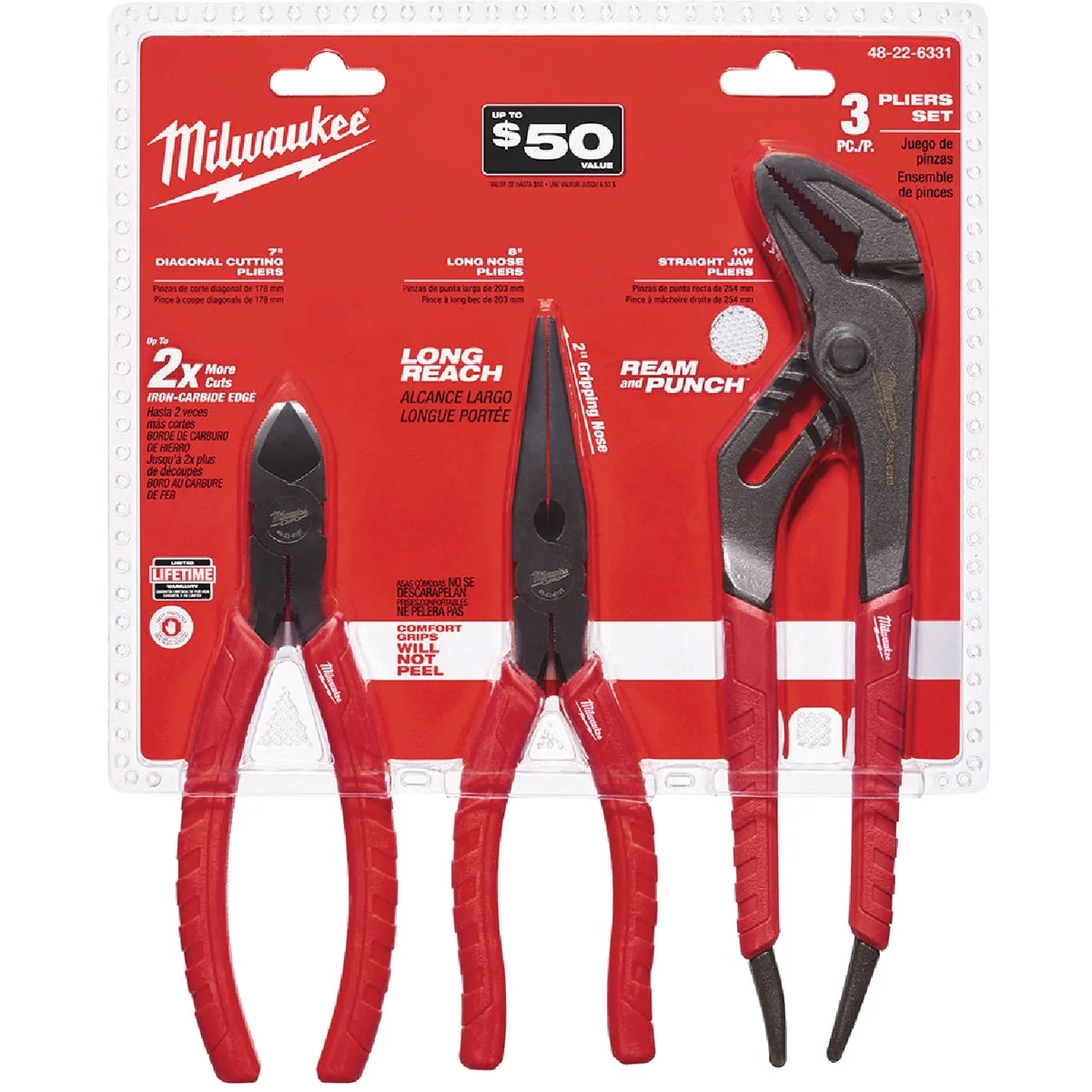 Classic Milwaukee Comfort Grip Plier Set 3-Piece Elite