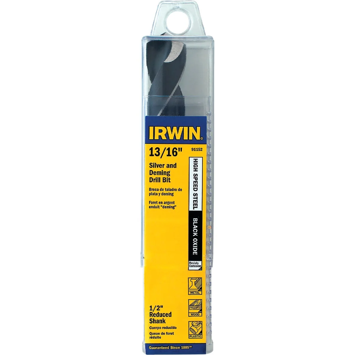 World-Class Irwin 13 16 In. Black Oxide Silver Deming Drill Bit Smooth