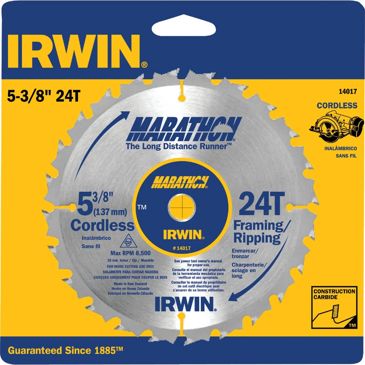 Flexible Irwin Marathon 5-3 8 In. 24-Tooth Framing Ripping Circular Saw Blade Exclusive