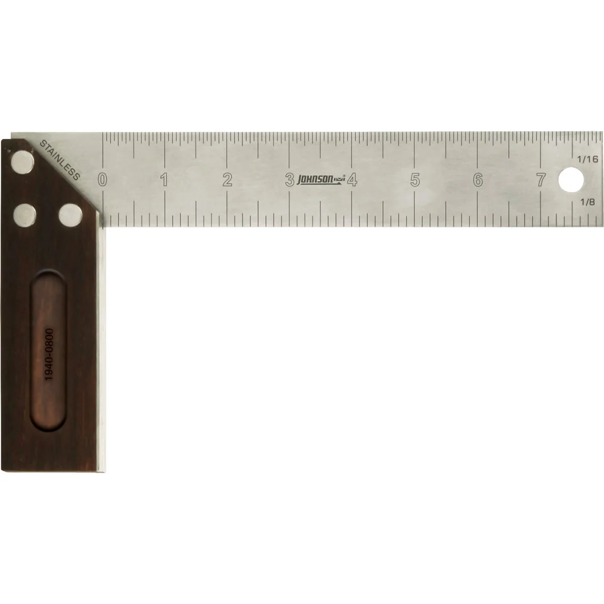 Consistent Johnson Level 8 In. L English Professional Bamboo Try Square Powerful