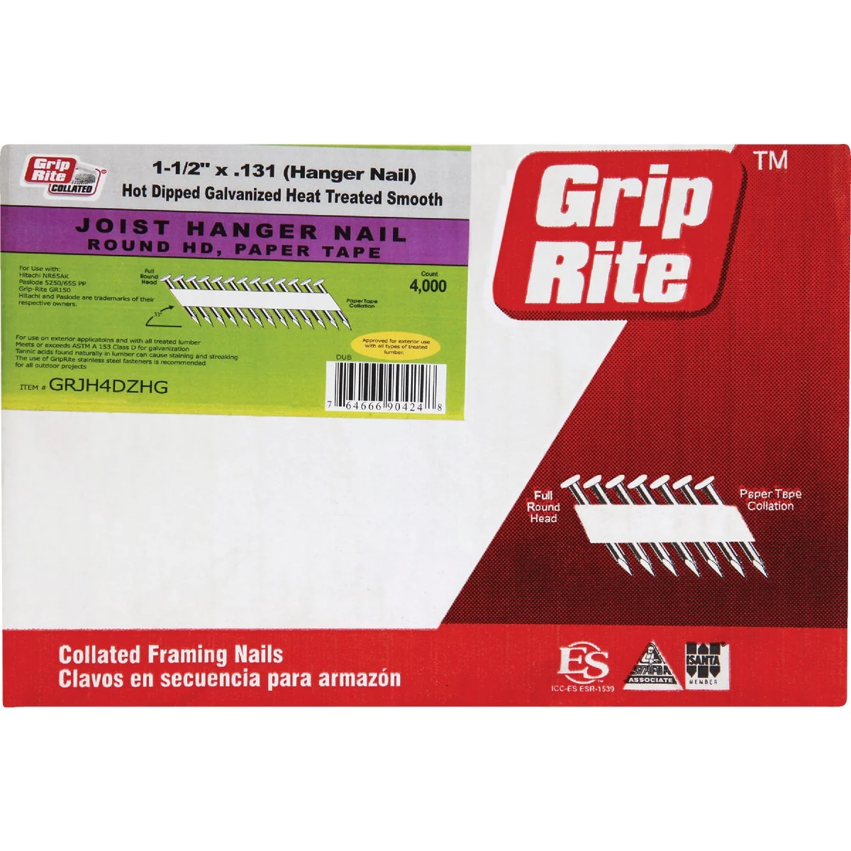 Unique Grip-Rite 1-1 2 In. 10 ga Hot Galvanized Joist Hanger Nails 4000 Ct. 25 Lb. Classic