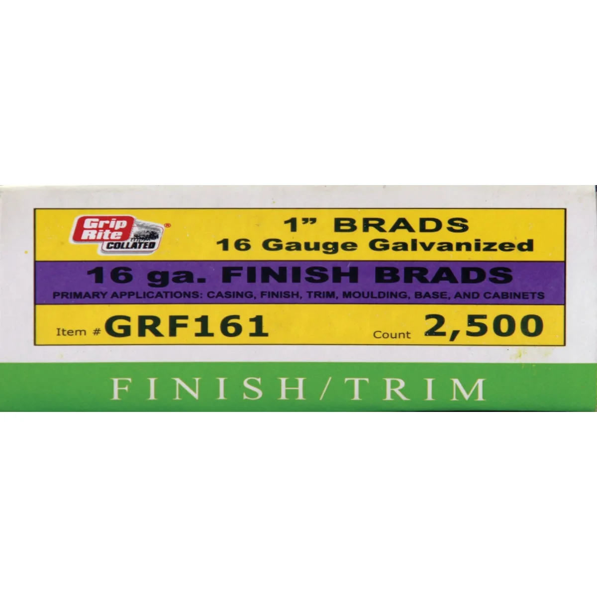 Fine Crafted Grip-Rite 16-Gauge Galvanized Straight Finish Nail 1 In. 2500 Ct. World-Class