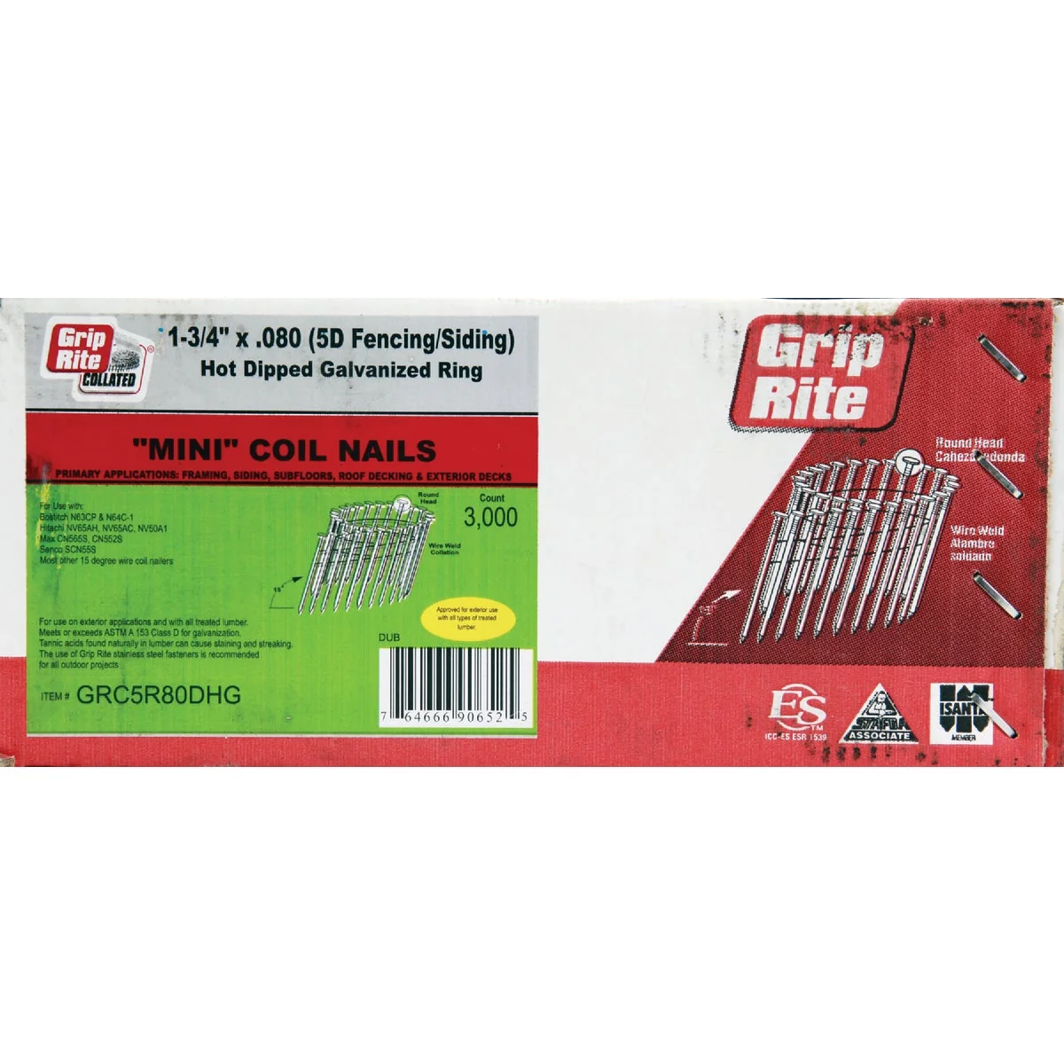 Reusable Grip-Rite 15 Degree Wire Weld Hot-Dipped Galvanized Coil Siding Nail 1-3 4 In. x .080 In. 3000 Ct. Responsible