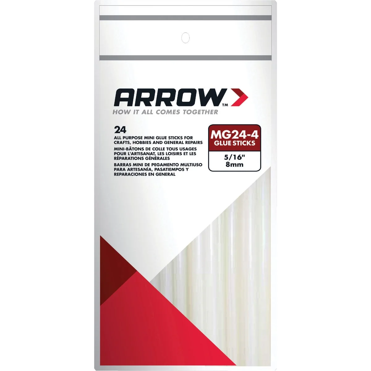 Elite Arrow 4 In. Mini Clear Hot Melt Glue 24-Pack Prestigious