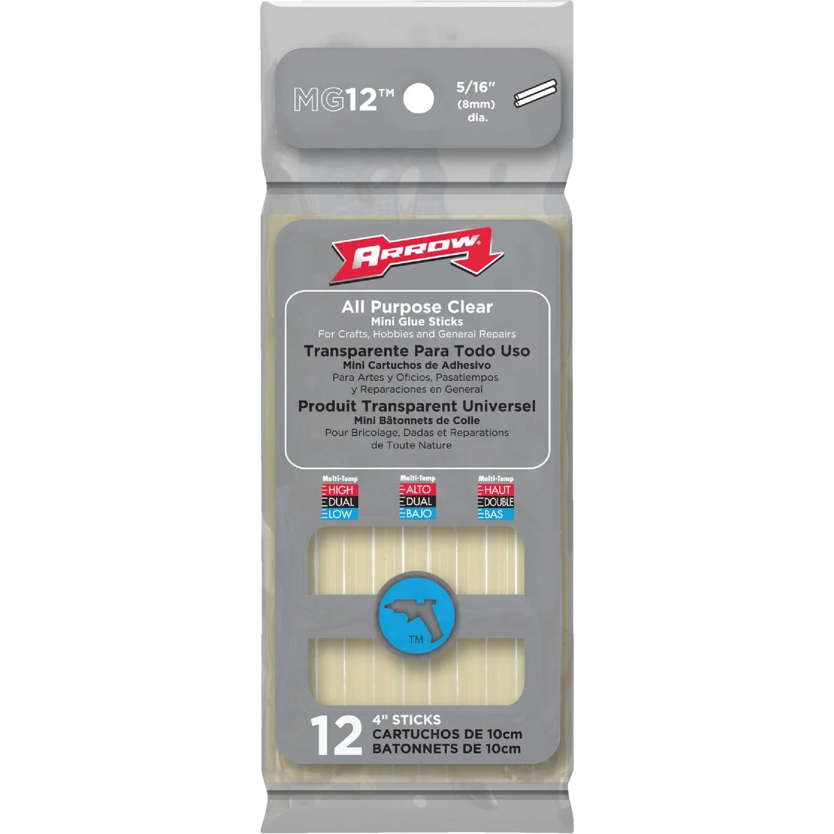 Versatile Arrow 4 In. Mini Clear Hot Melt Glue 12-Pack Specialty