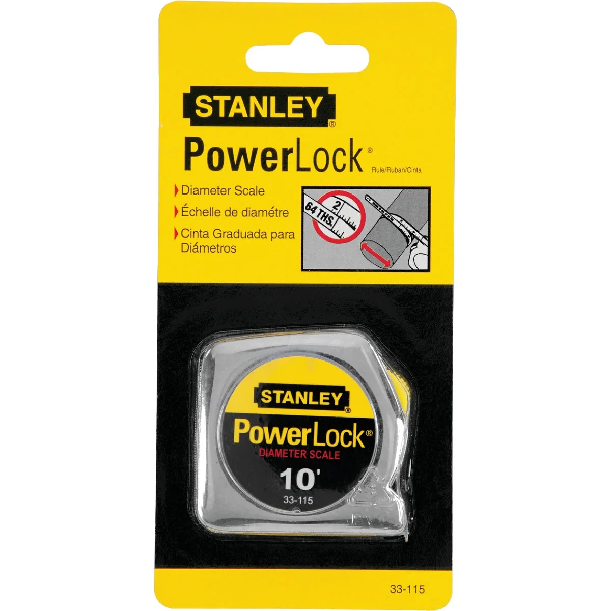 Elegant Stanley PowerLock 10 Ft. Pocket Tape Measure with Diameter Scale Flexible