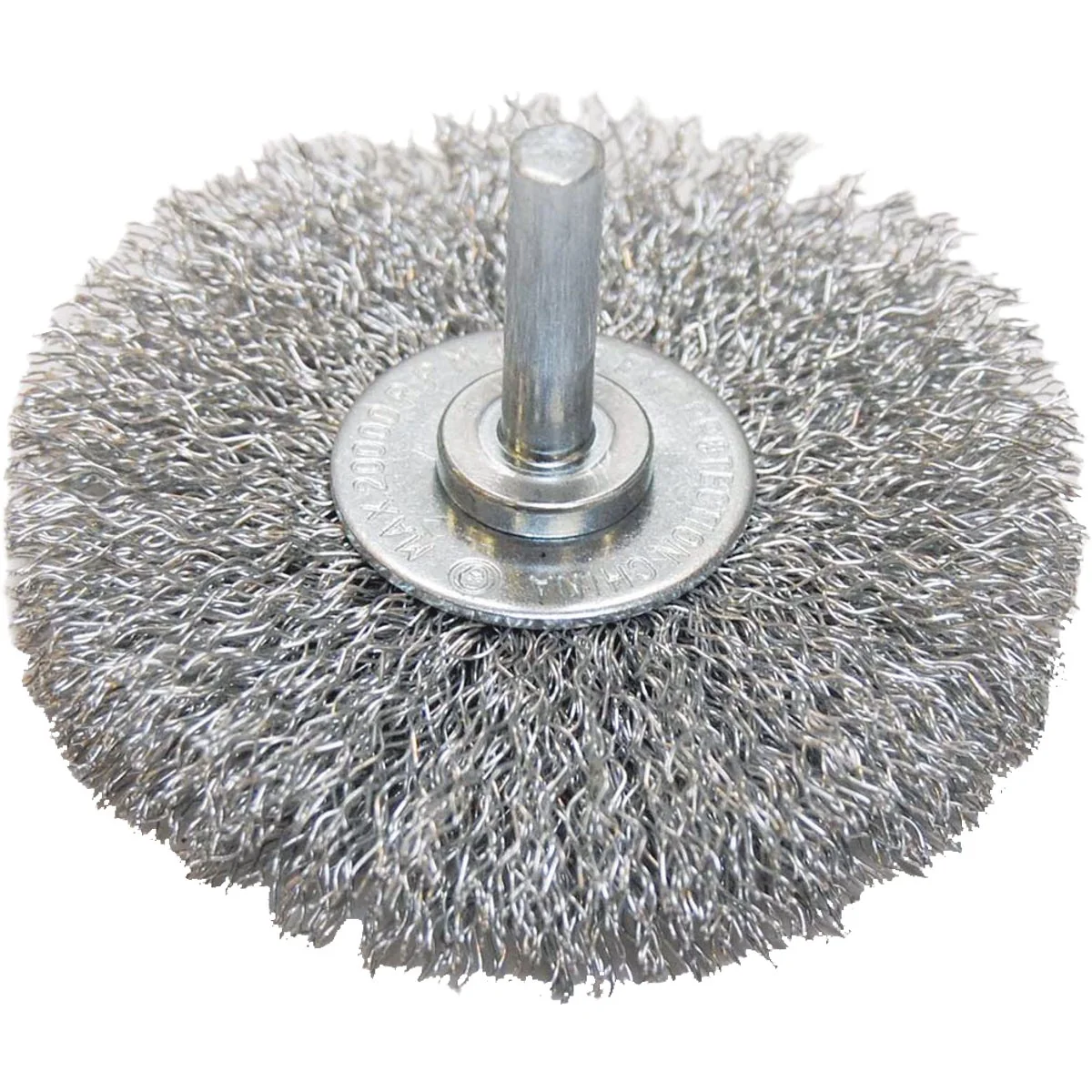 Authentic Weiler Vortec 3 In. Crimped Coarse Drill-Mounted Wire Brush Natural