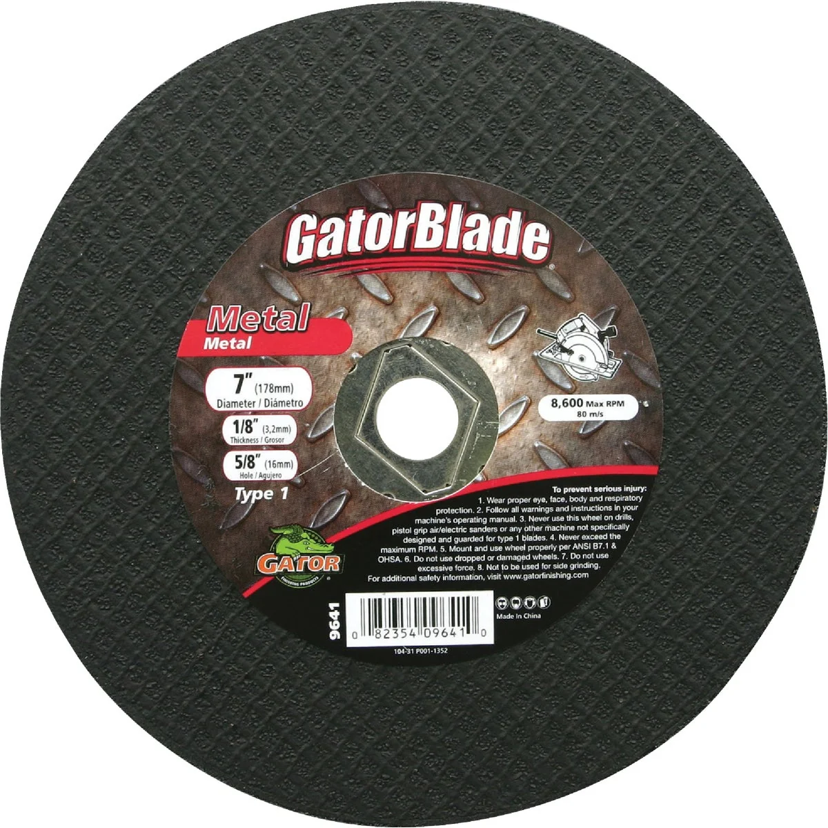 Artisan Gator Blade Type 1 7 In. x 1 8 In. x 5 8 In. Metal Cut-Off Wheel Minimalist