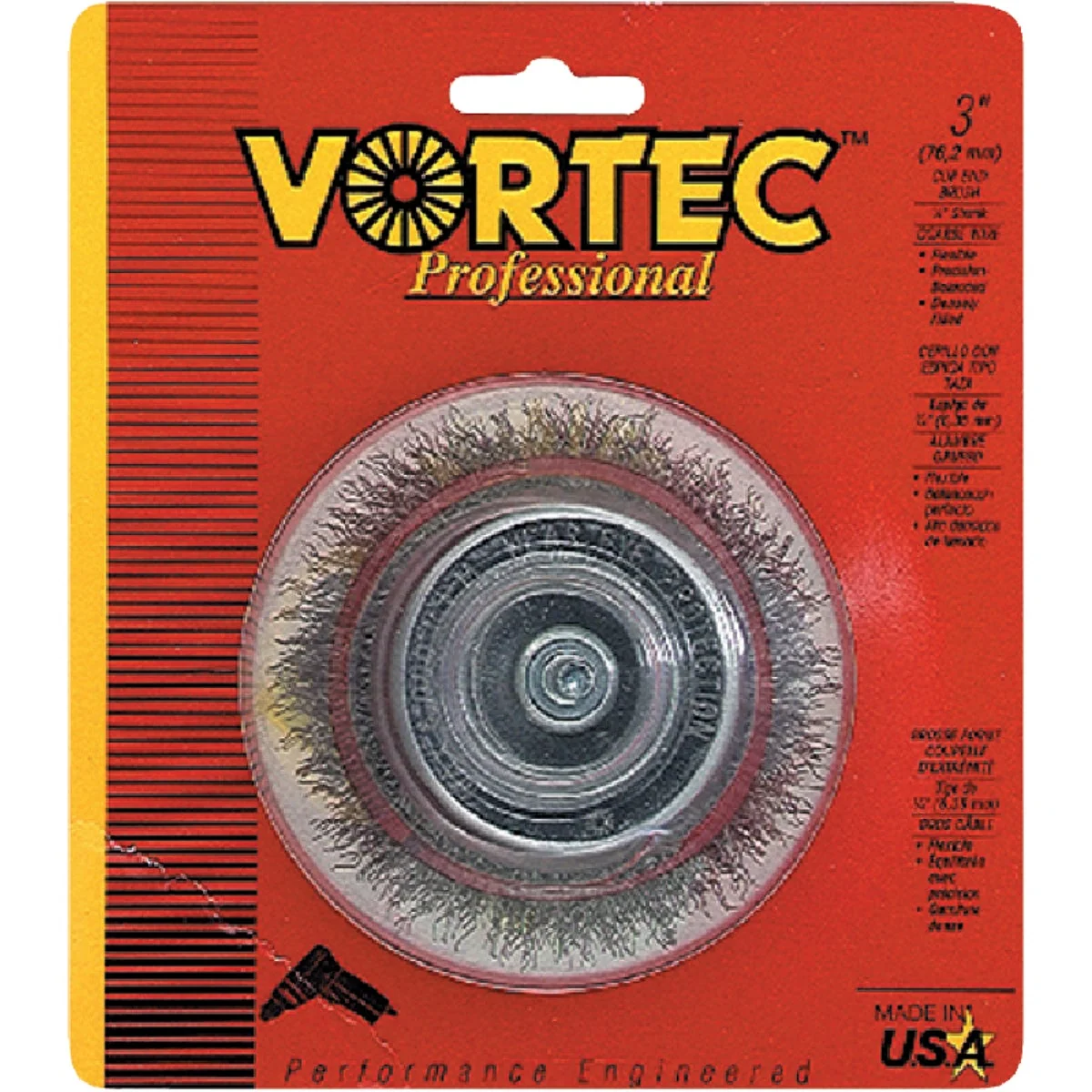 Detailed Weiler Vortec 3 In. Professional Shank-Mounted Drill-Mounted Wire Brush Premium