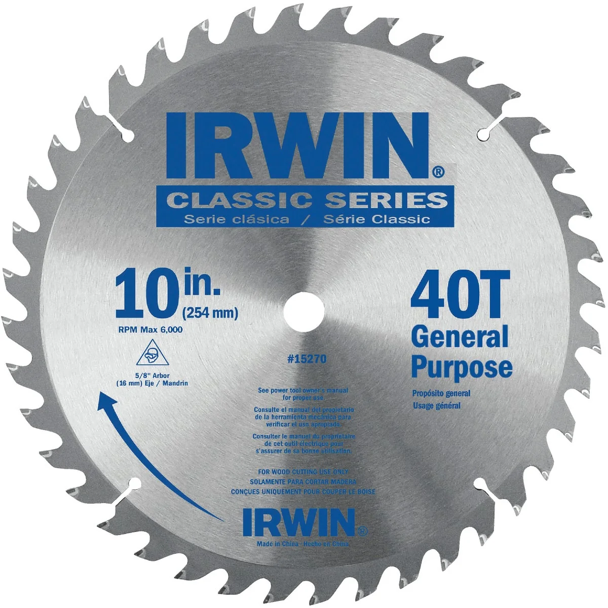 Trusted Irwin Classic Series 10 In. 40-Tooth General Purpose Circular Saw Blade Green