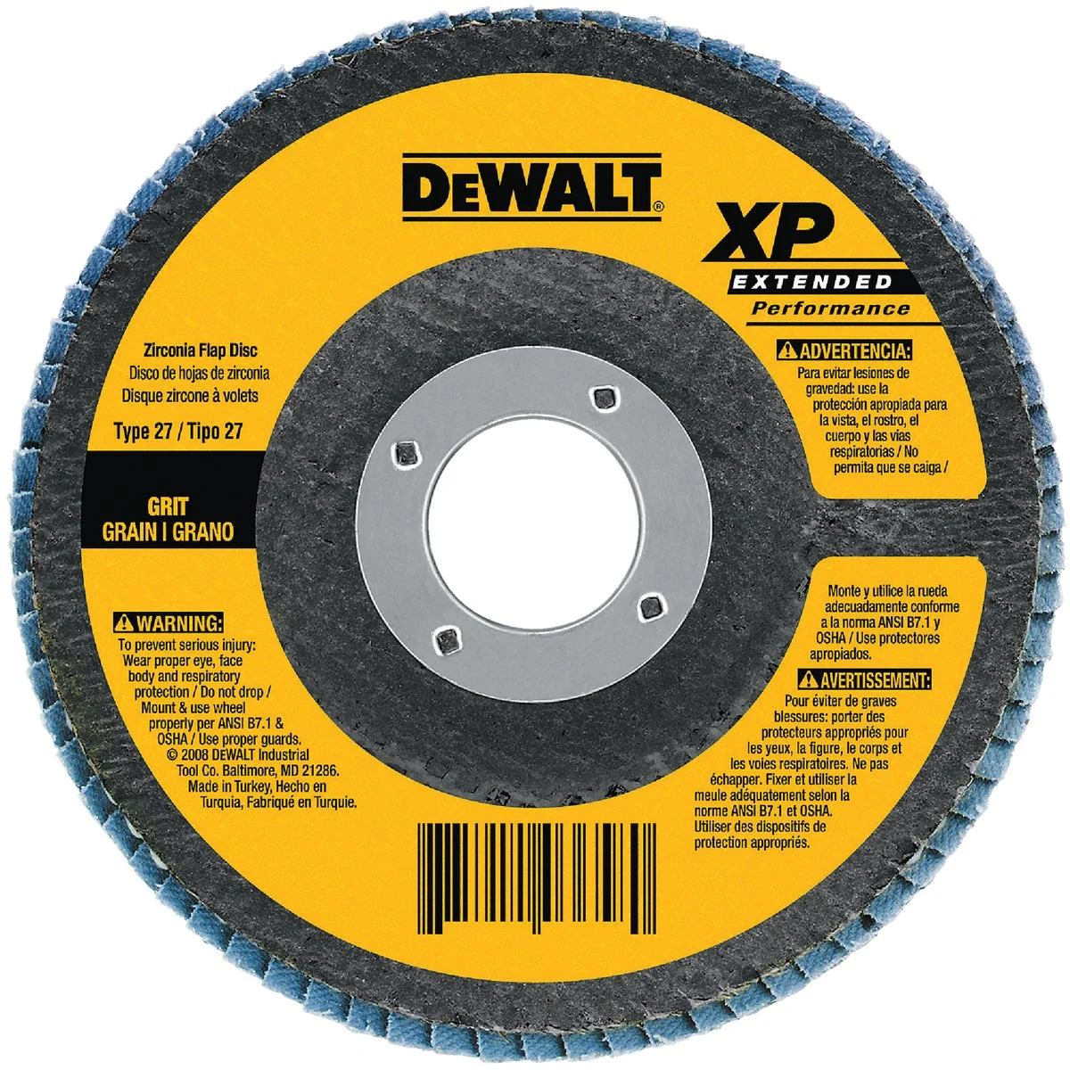 Fine Crafted DeWalt 4-1 2 In. 60-Grit Type 29 High Performance Zirconia Angle Grinder Flap Disc Trusted