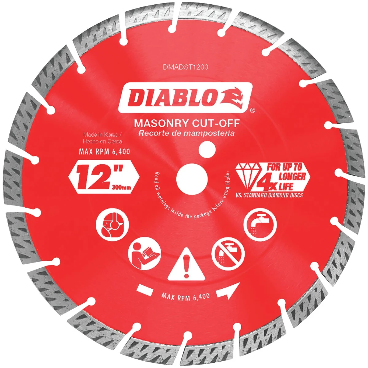Specialty Diablo 12 In. Segmented Turbo Rim Dry Wet Diamond Blade Sophisticated